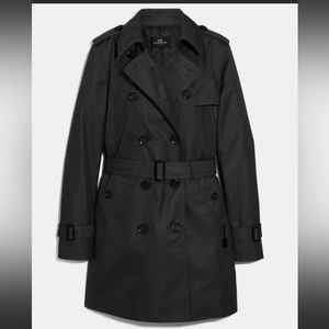 Coach black short trench coat